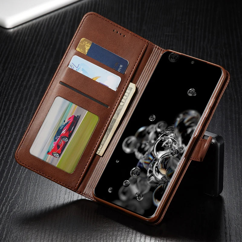 Samsung Galaxy A03 Leather Wallet Flip Case – Magnetic, Card Holder, Luxury Cover