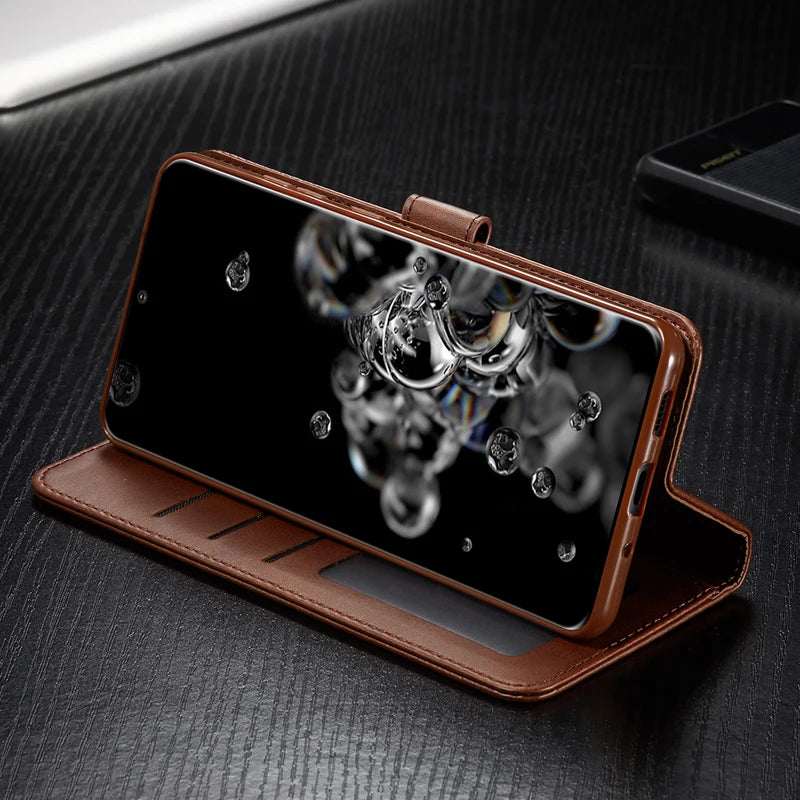 Samsung Galaxy A03 Leather Wallet Flip Case – Magnetic, Card Holder, Luxury Cover