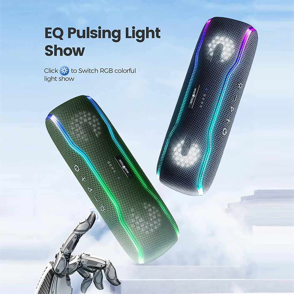 25W Portable Outdoor Bluetooth Speaker – IPX7 Waterproof, RGB Lights, 24H Playtime
