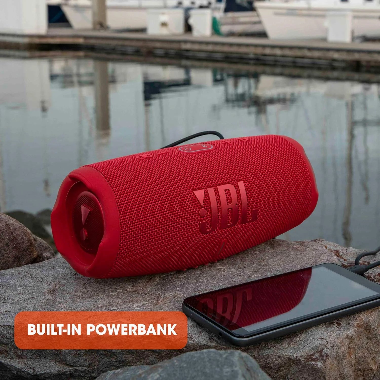 JBL Charge 5 Portable Bluetooth Speaker – IP67 Waterproof, 20H Playtime, Powerbank