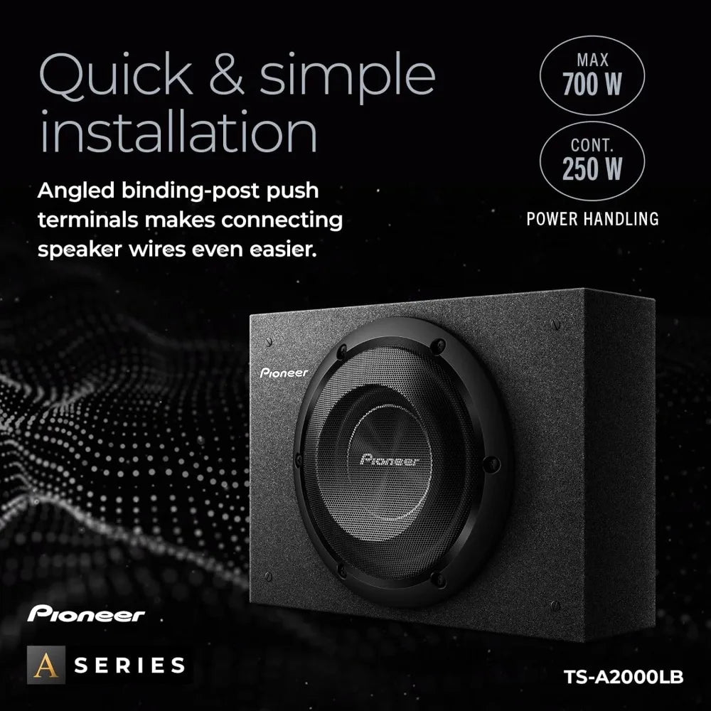 Pioneer TS-A2000LB 8" Shallow-Mount Car Subwoofer — 700W Max, Enclosure Included