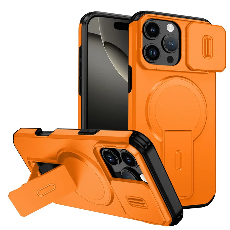 Camera Lens Protection iPhone Case with Magnetic Kickstand