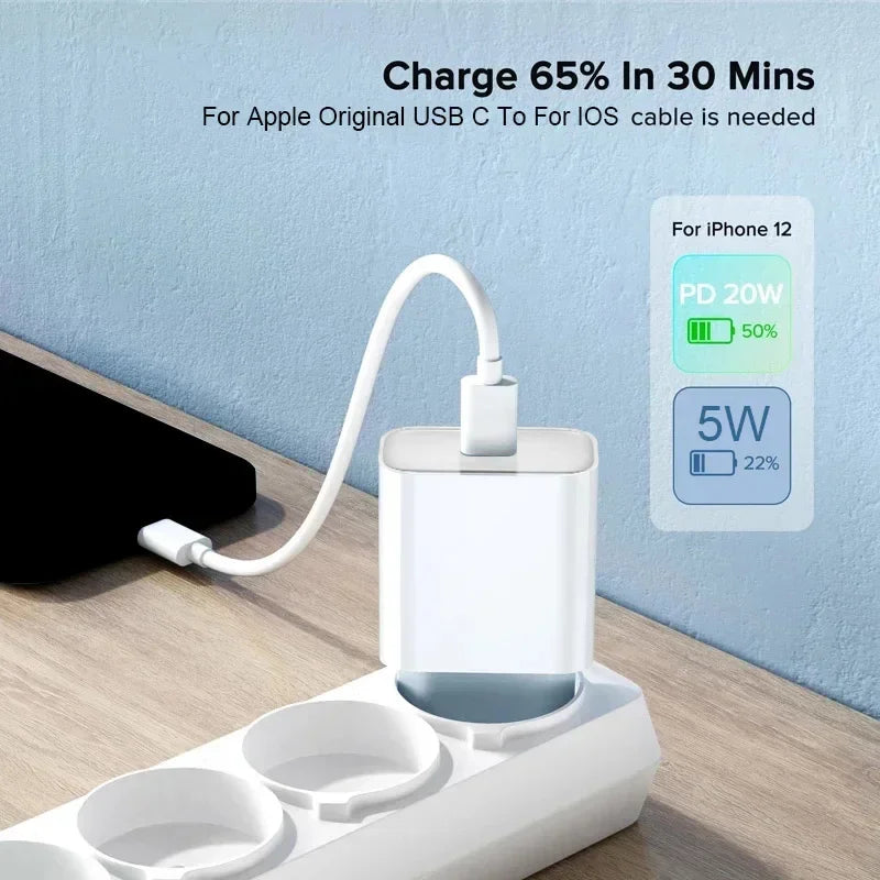 20W USB-C Fast Charger for iPhone 14 / 13 / 12 / 11 / X Series