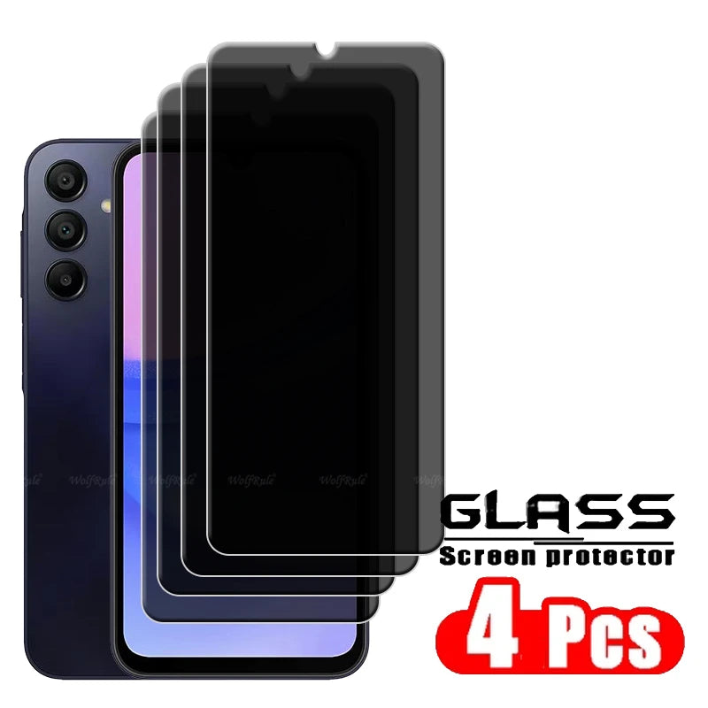 Samsung Galaxy A15 Screen Protector – 9H Tempered Glass, Anti-Spy Privacy, 1-4 Pack