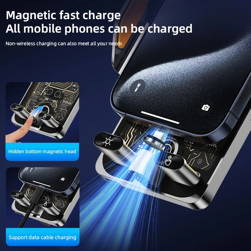 66W Smart Wireless Car Charger & Auto-Clamping Phone Holder