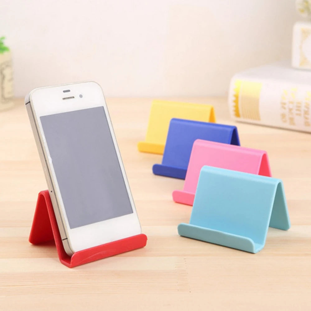 Mini Desktop Phone Stand — Portable Candy Color Desk Holder for Smartphones