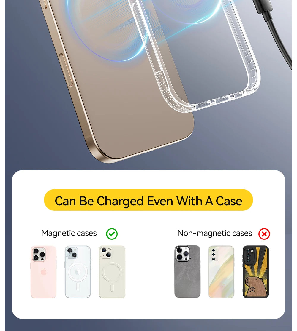 Essager 15W Magnetic Wireless Charger — iPhone 16/15/14/13 & AirPods