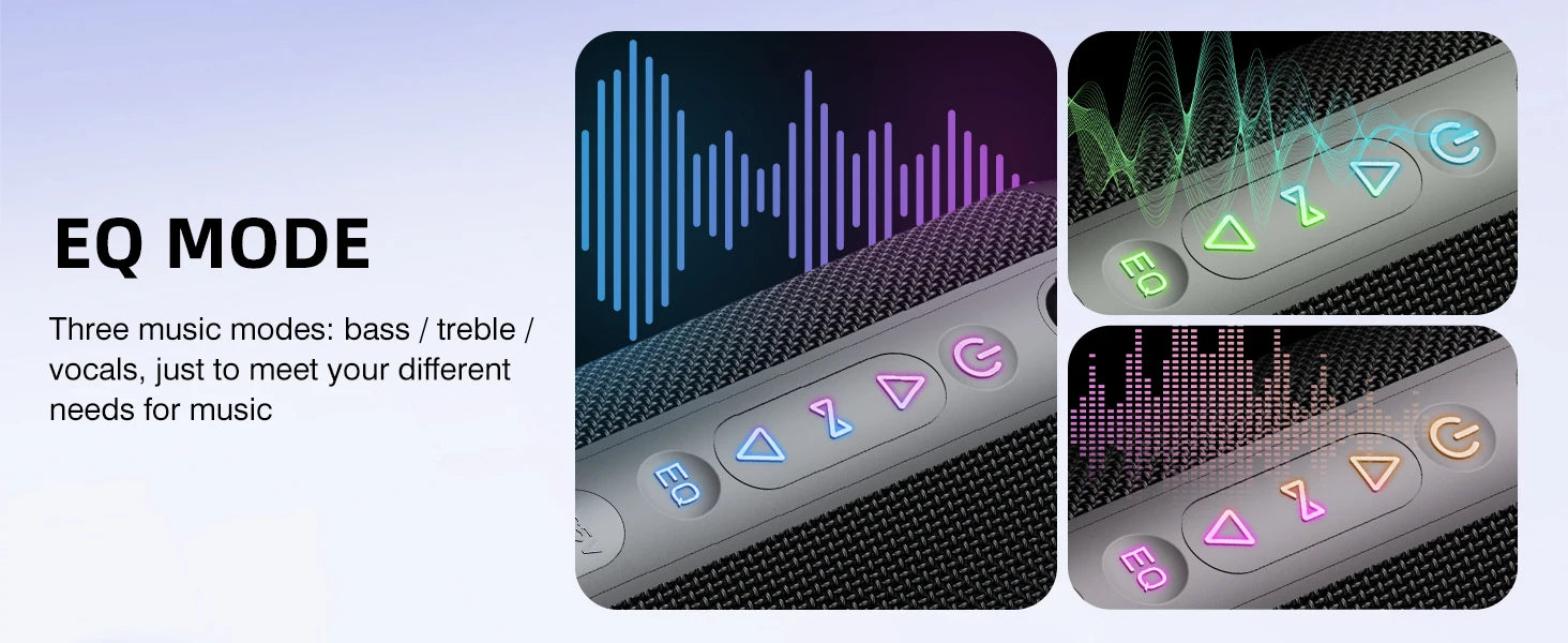 30W Portable Bluetooth Speaker – Deep Bass, RGB Lights, IPX7 Waterproof, 30H Playtime