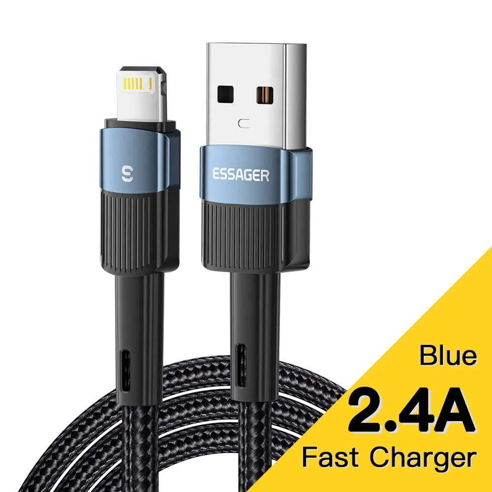2.4A USB-A to Lightning Fast Charge Cable | Nylon Braided | iPhone & iPad