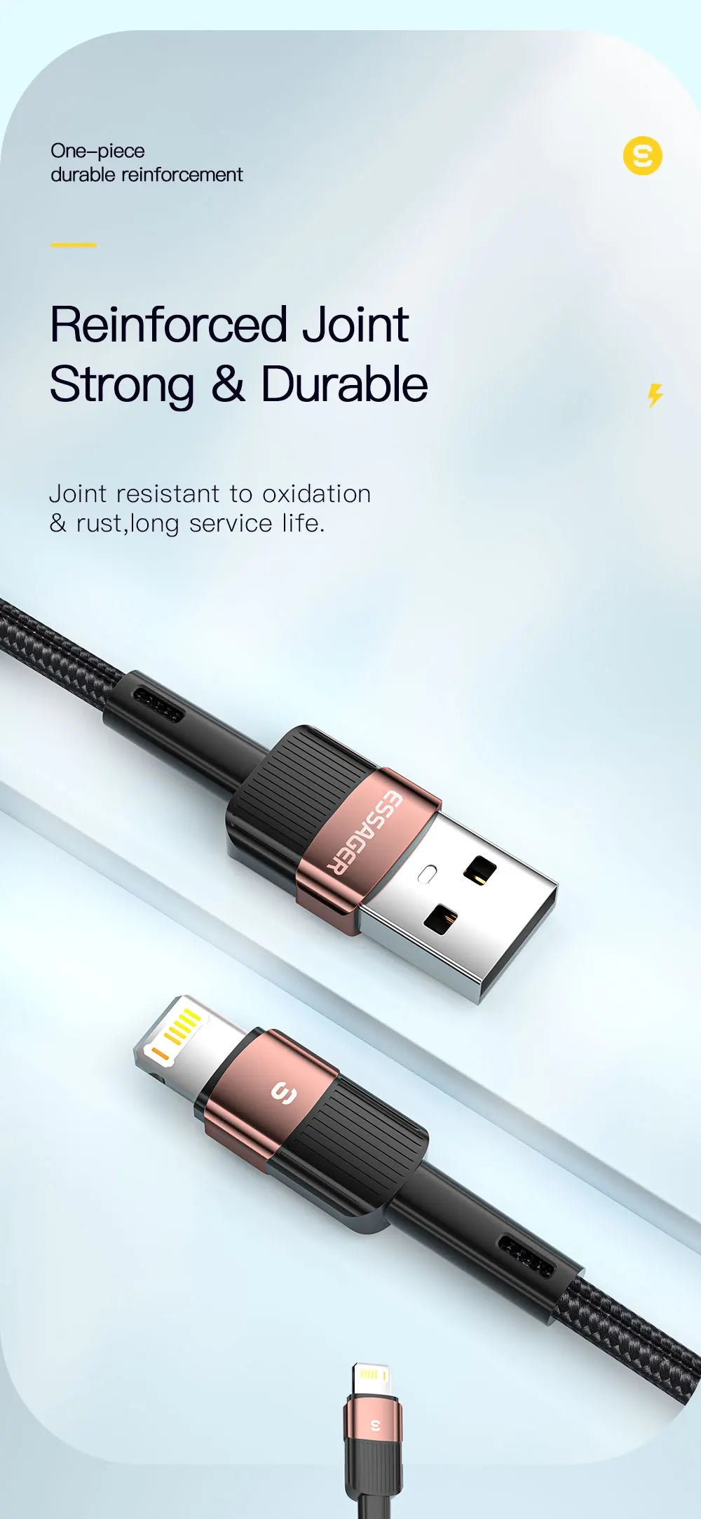 2.4A USB-A to Lightning Fast Charge Cable | Nylon Braided | iPhone & iPad