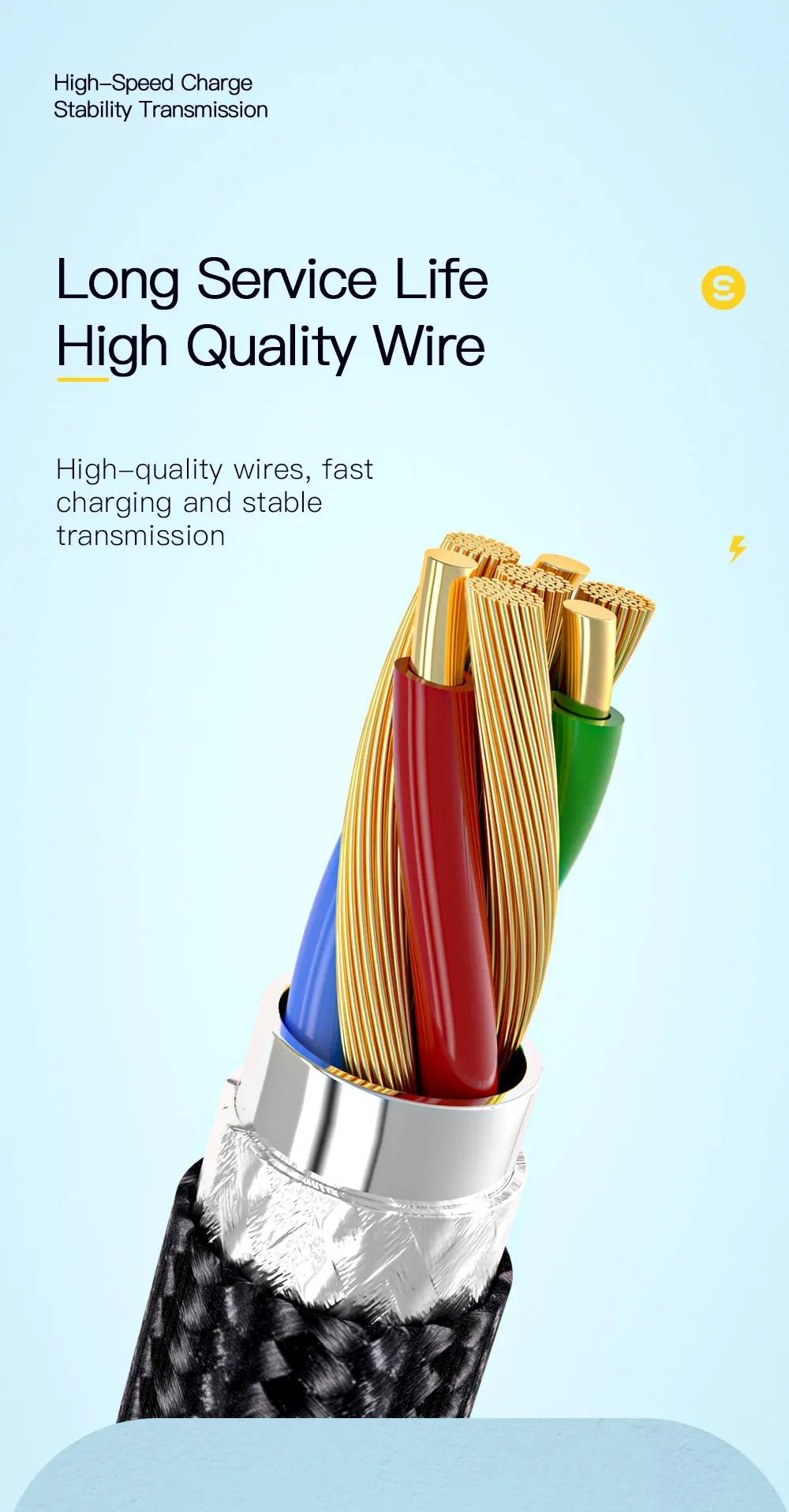 2.4A USB-A to Lightning Fast Charge Cable | Nylon Braided | iPhone & iPad