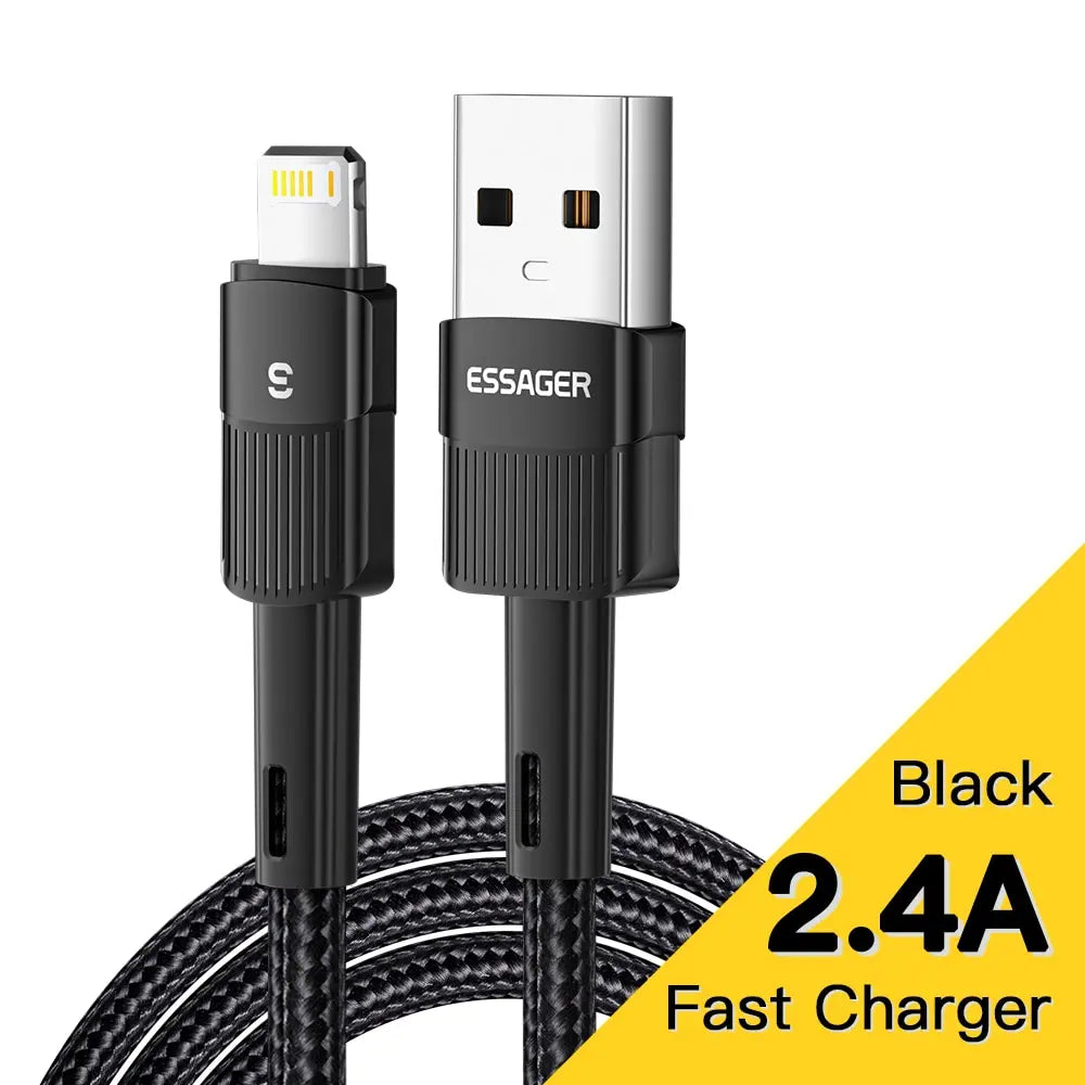 2.4A USB-A to Lightning Fast Charge Cable | Nylon Braided | iPhone & iPad