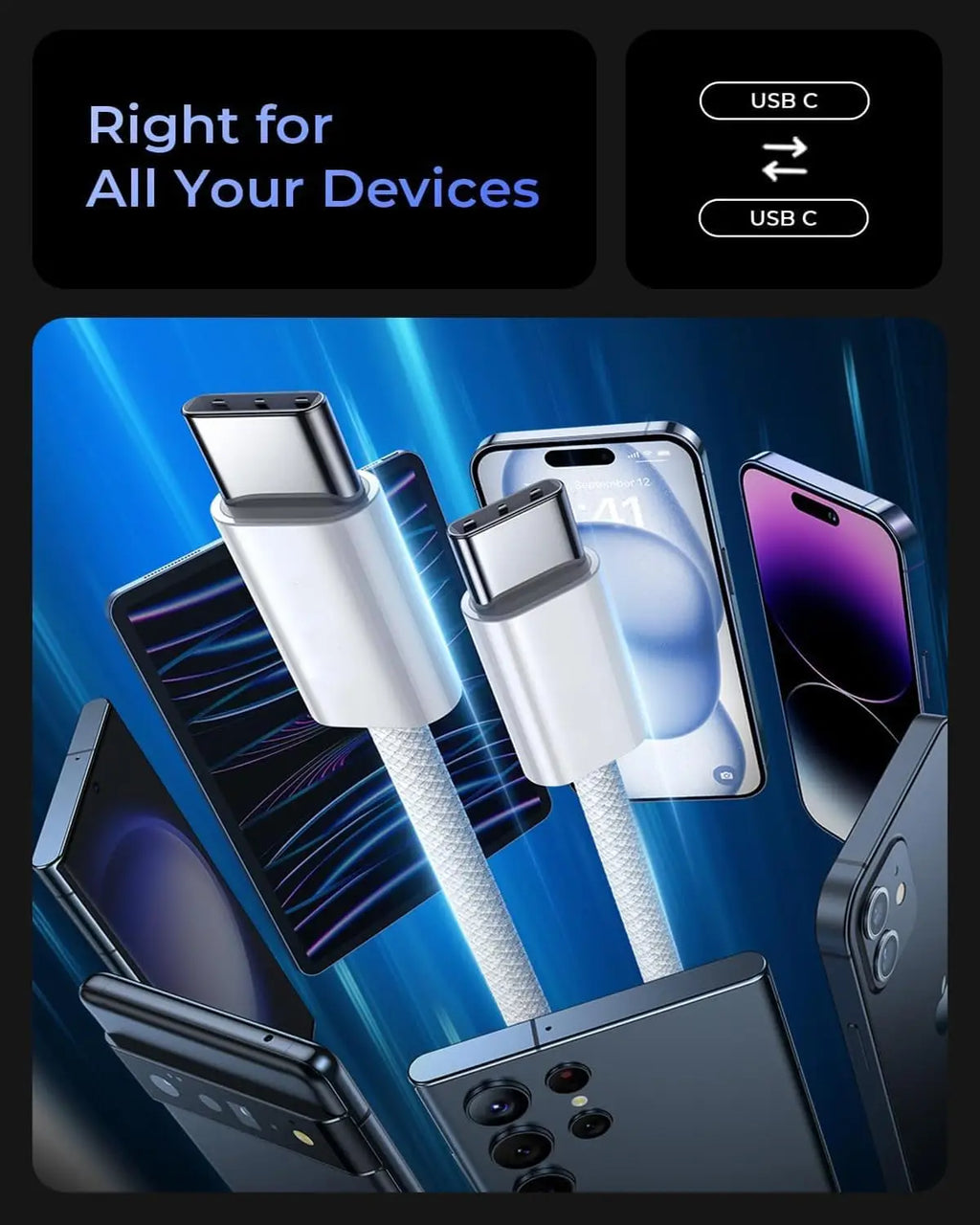 Fast Charger, 3Pack 20W Charger, USB C Charger with USB C to USB C Cable, USB C Wall Charger for iPhone 16/16 Pro/Max/15/15