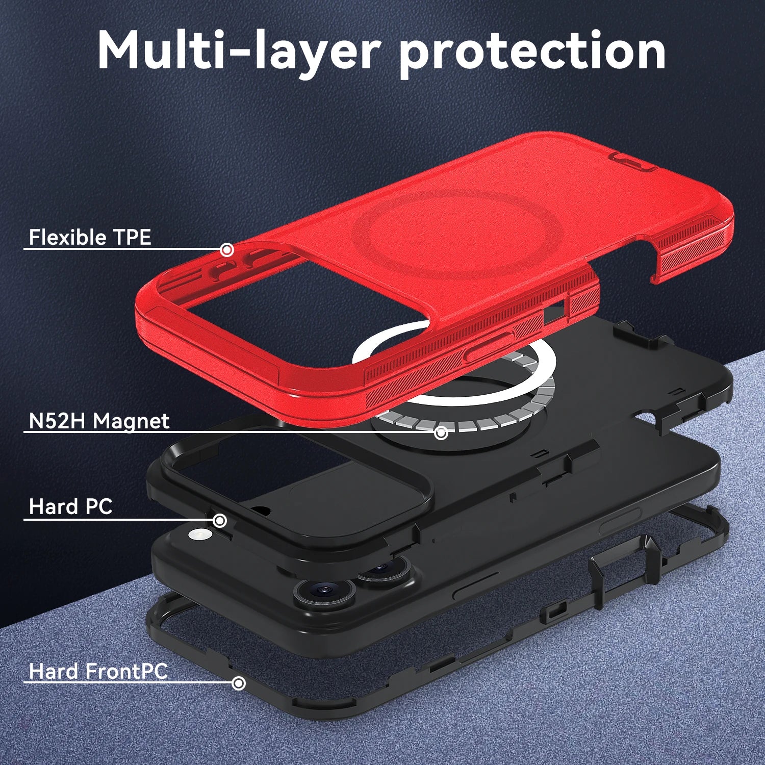 MagSafe Armor Shockproof Case — iPhone 11 to 17 Series (Air, Plus, Pro, Pro Max)