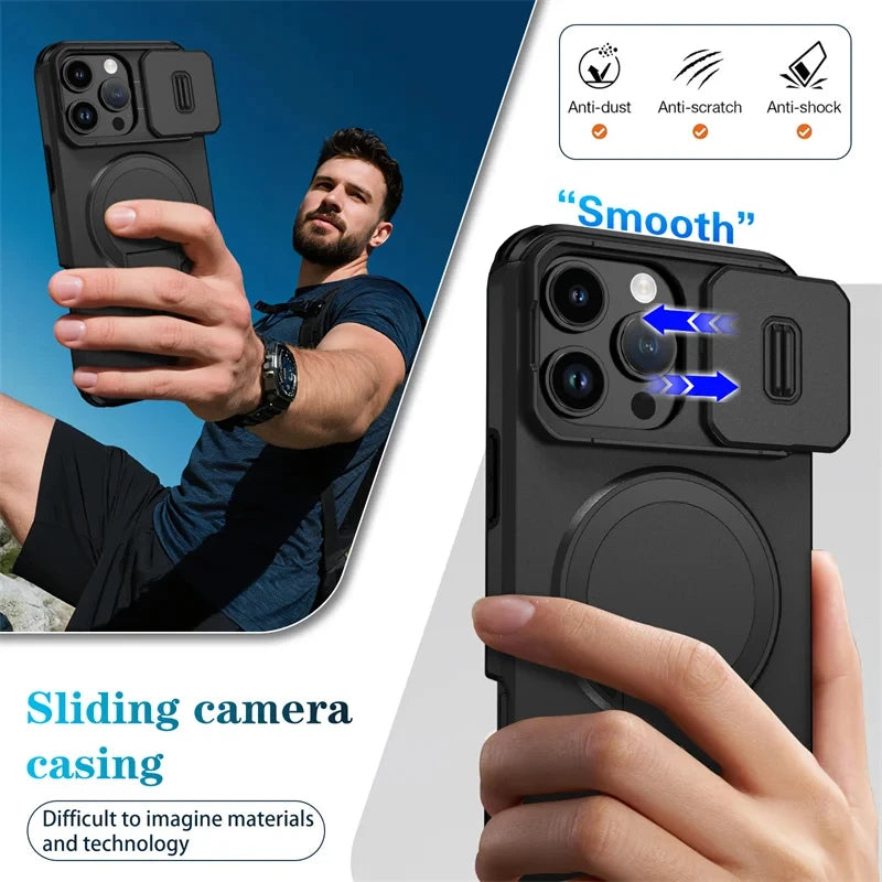 Camera Lens Protection iPhone Case with Magnetic Kickstand