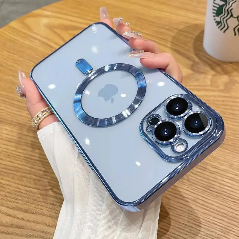 Magnetic Phone Case with Camera Lens Protector – MagSafe Compatible, Multi-Color
