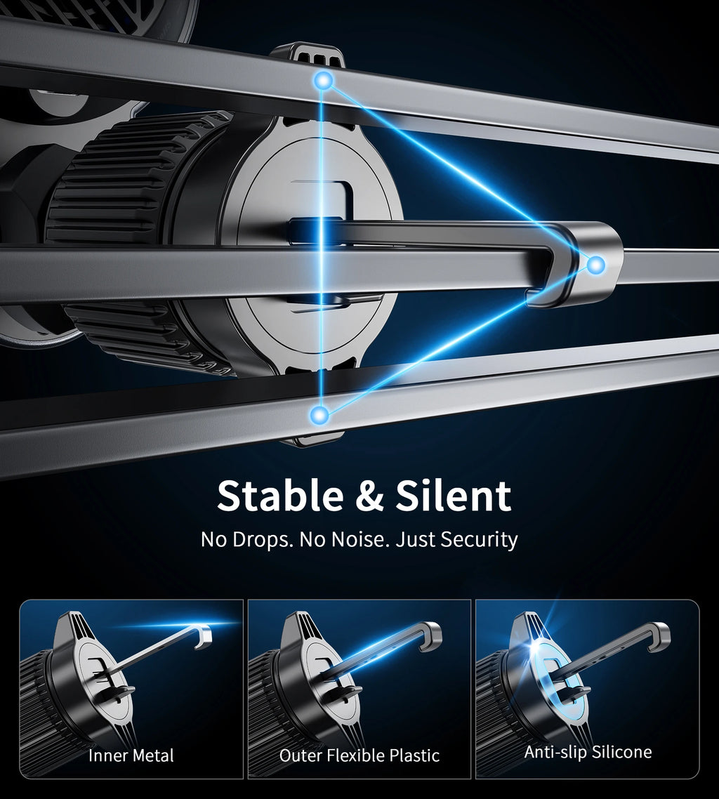 MagSafe Magnetic Car Charger with Cooling Fan — 15W Fast Wireless Charging Vent Mount