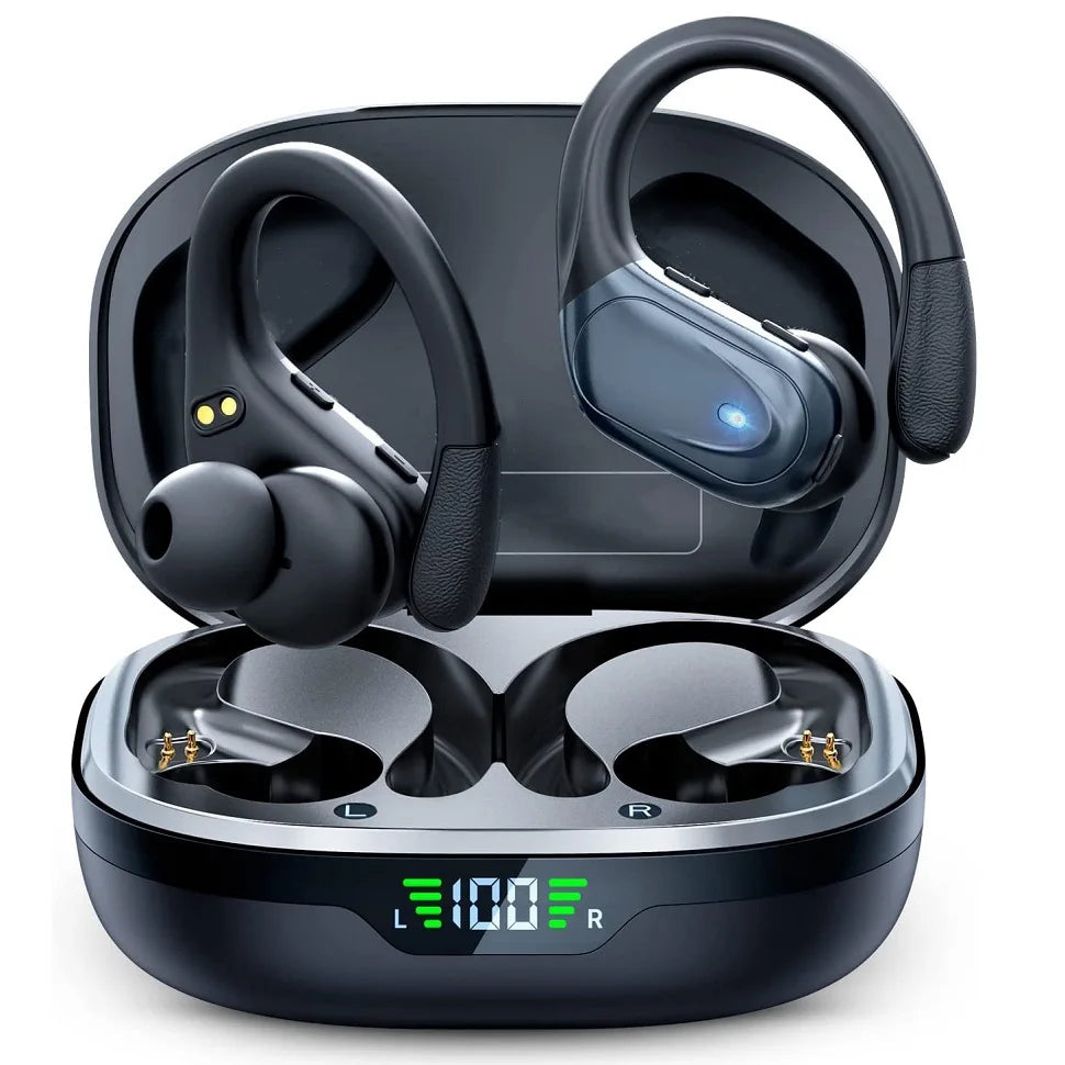 Bluetooth 5.3 Sport Earphones – TWS Earhook Headset with Mic, IPX6 Waterproof