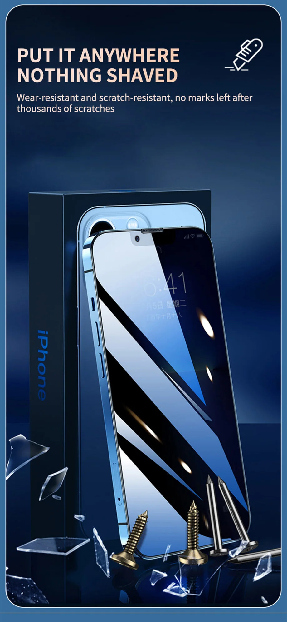 iPhone Privacy Screen Protector – Anti-Spy Tempered Glass (1–4 Pack) | iPhone 6 to 17 Series