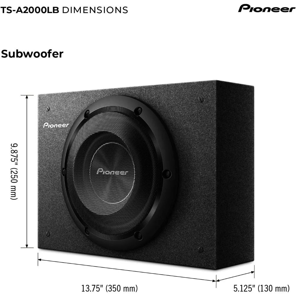 Pioneer TS-A2000LB 8" Shallow-Mount Car Subwoofer — 700W Max, Enclosure Included