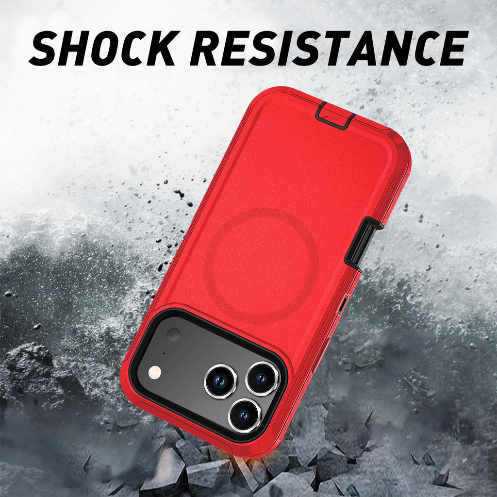 MagSafe Armor Shockproof Case — iPhone 11 to 17 Series (Air, Plus, Pro, Pro Max)