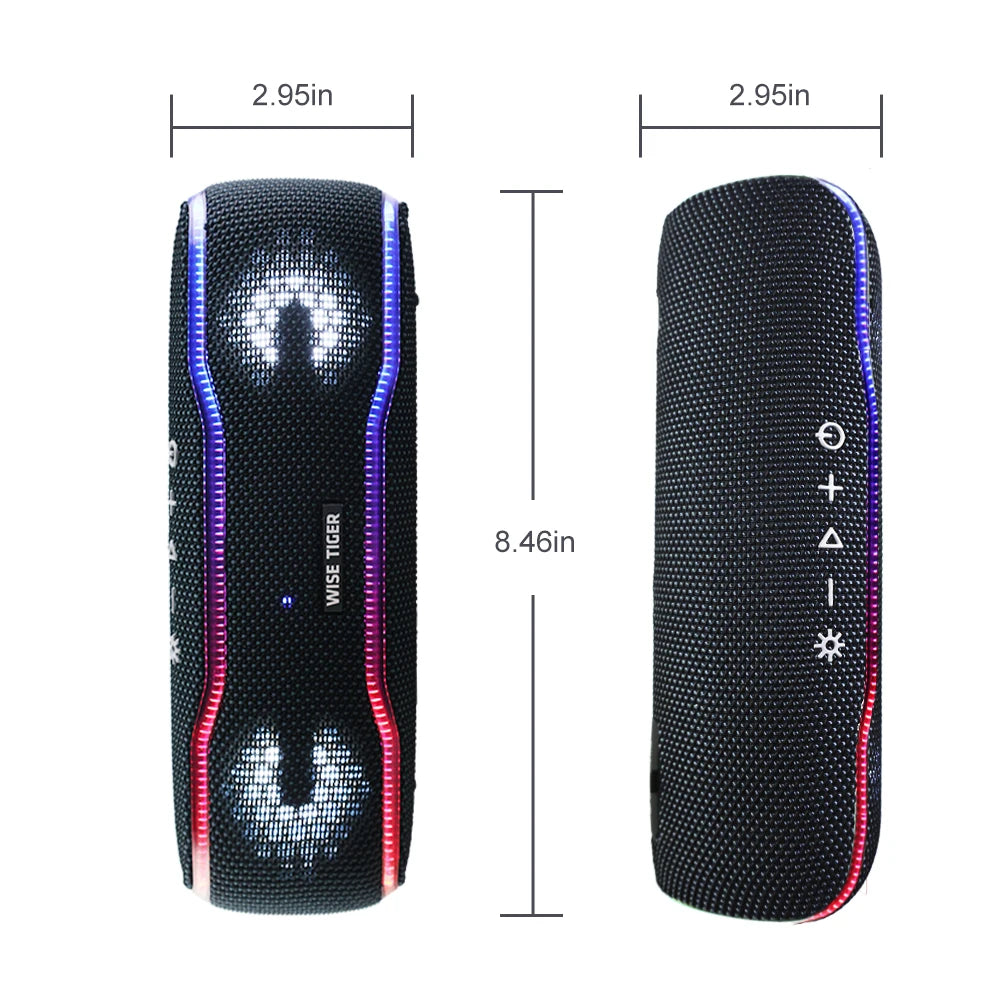 25W Portable Outdoor Bluetooth Speaker – IPX7 Waterproof, RGB Lights, 24H Playtime