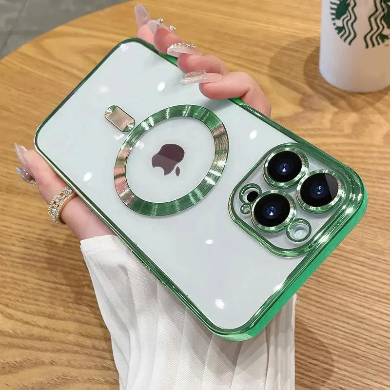 Magnetic Phone Case with Camera Lens Protector – MagSafe Compatible, Multi-Color