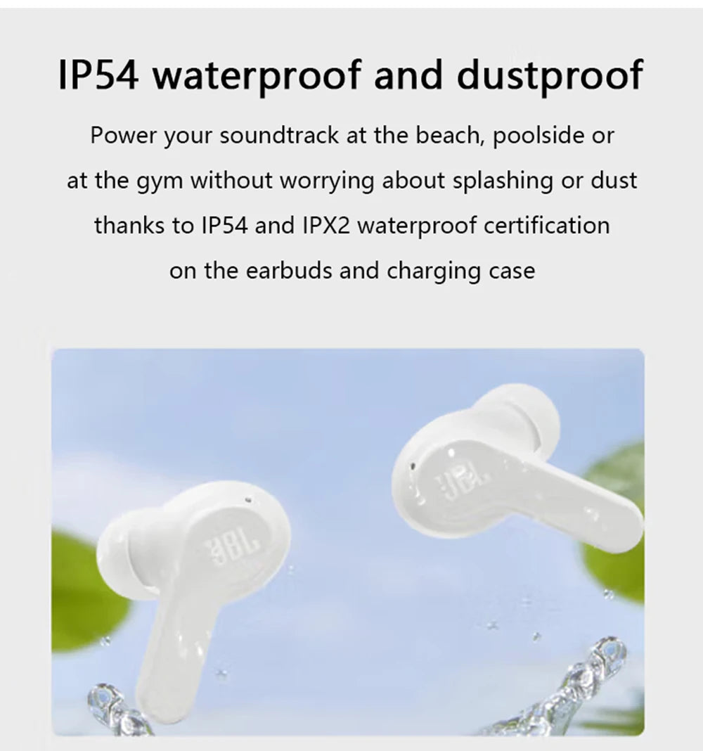 JBL Wave Beam True Wireless Earbuds – ANC, 32H Battery, IP54 Waterproof