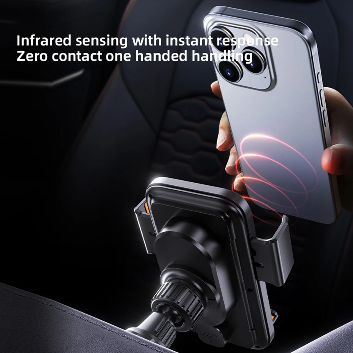 Smart Auto-Sensing Car Phone Mount — 15W Wireless Charging, One-Touch Release & 90° Rotation