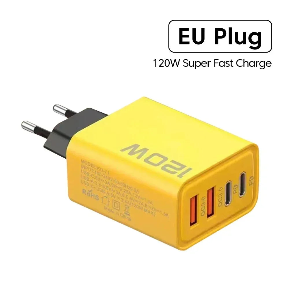 120W 4-Port USB-C Fast Charger — Charge 4 Devices at Once