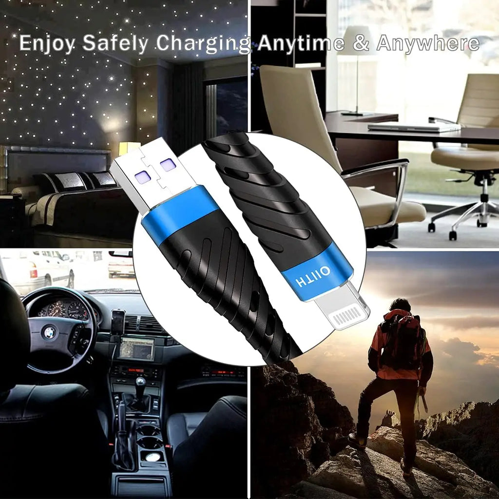 3A Fast Charging Lightning Cable for iPhone & iPad | Nylon Braided