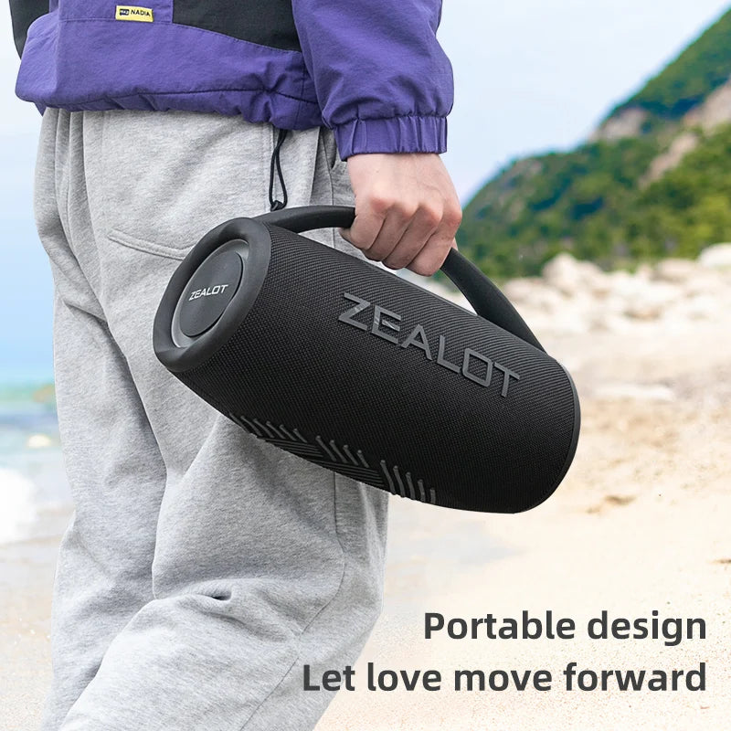 ZEALOT S97 80W Bluetooth Party Speaker — 16,000mAh, IPX6 Waterproof, RGB Lights & 360° Stereo