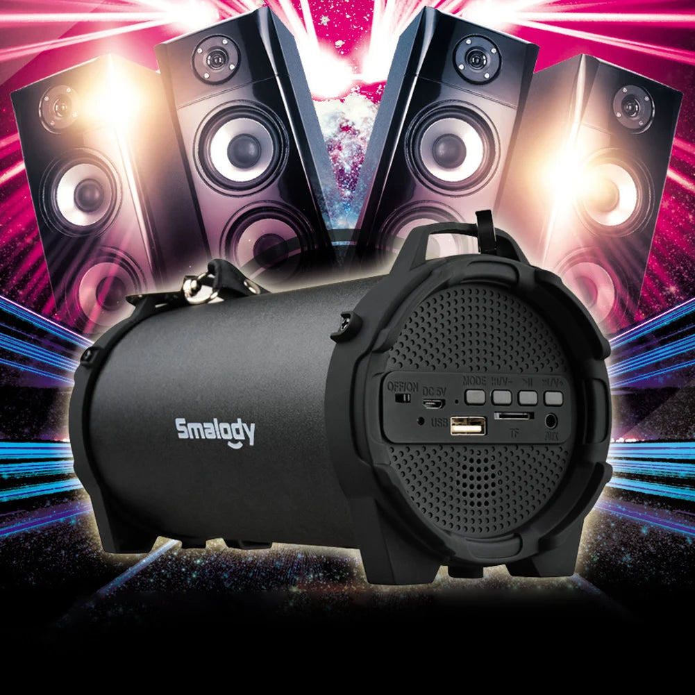 Portable Bluetooth Boombox Speaker — 8W, FM Radio, AUX & TF Card, 5-Hour Playtime