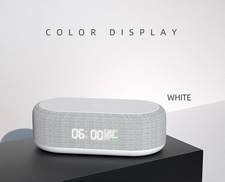 5-in-1 Wireless Charging Dock — Alarm Clock, Night Light & Thermometer