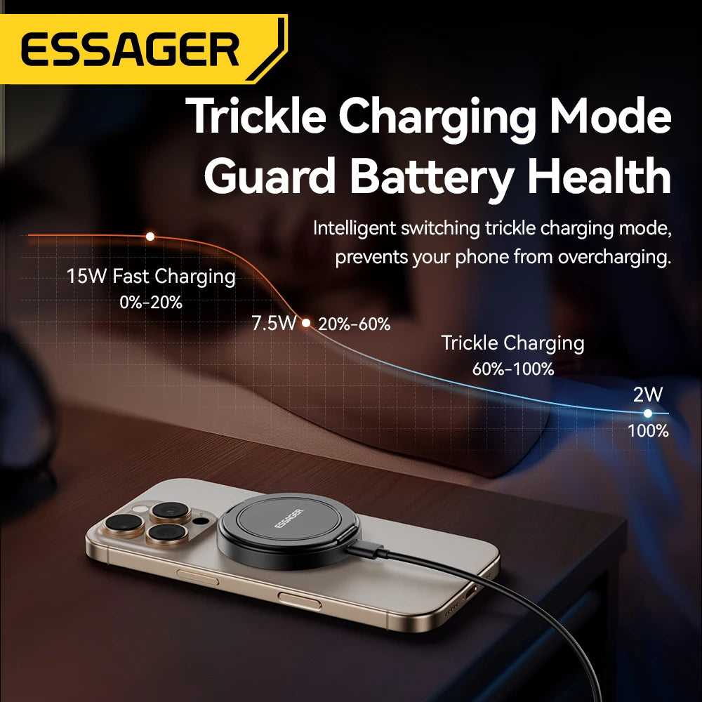 Essager 15W Magnetic Wireless Charger — iPhone 16/15/14/13 & AirPods