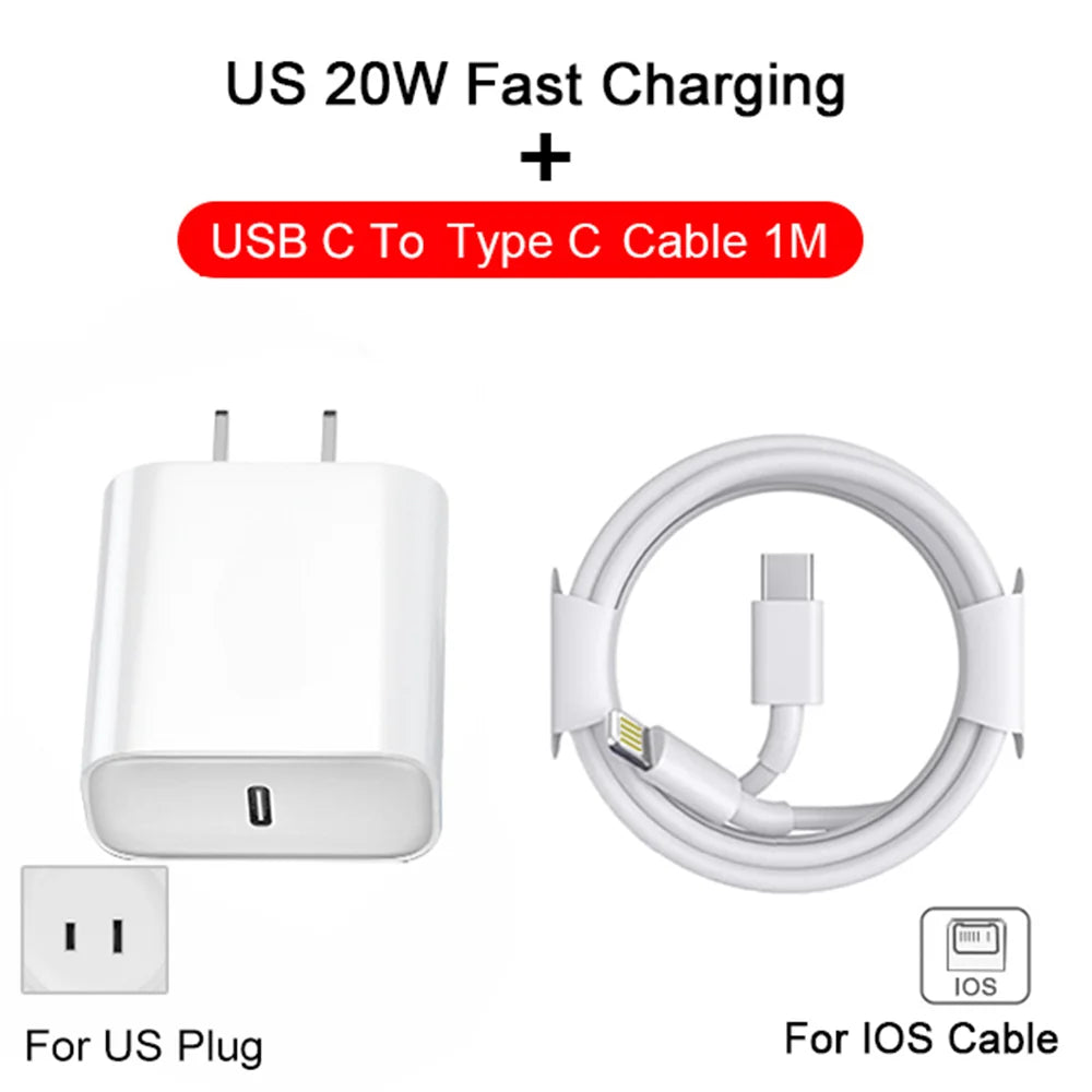 20W USB-C Fast Charger for iPhone 14 / 13 / 12 / 11 / X Series