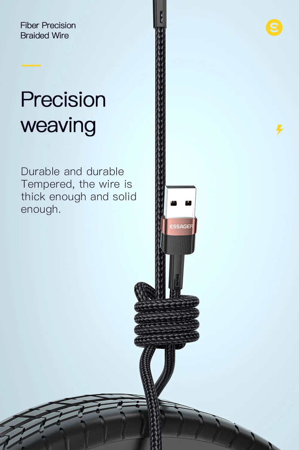 2.4A USB-A to Lightning Fast Charge Cable | Nylon Braided | iPhone & iPad