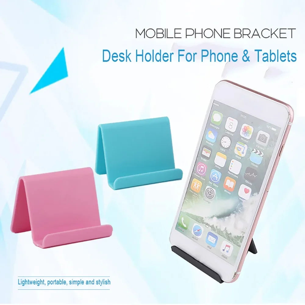 Mini Desktop Phone Stand — Portable Candy Color Desk Holder for Smartphones