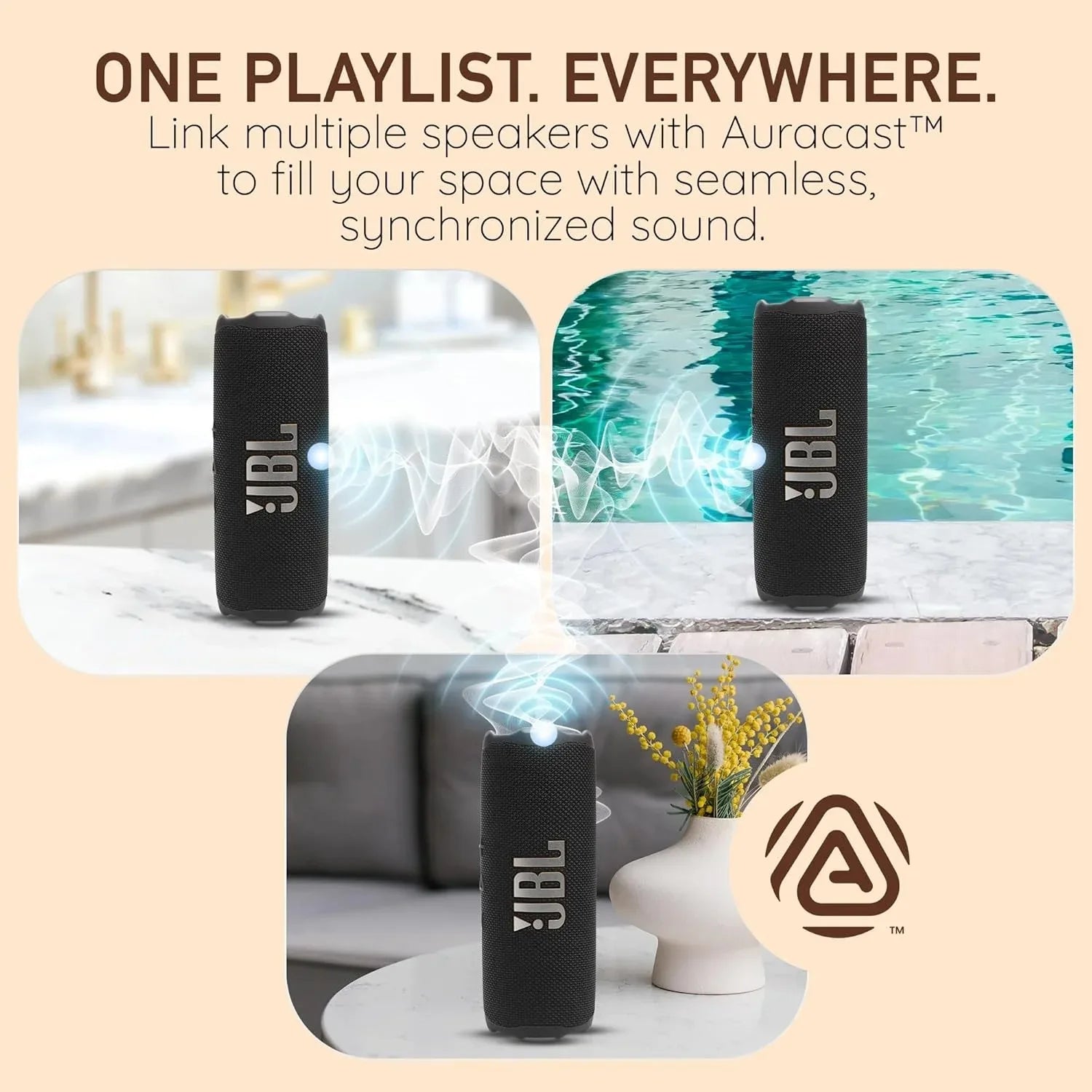 JBL Flip 7 Portable Bluetooth Speaker – IP68 Waterproof, 14H Playtime, Stereo Bass