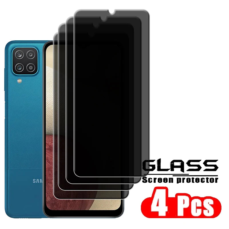 Samsung Galaxy A12 Screen Protector – 9H Tempered Glass, Anti-Spy Privacy, 4-Pack