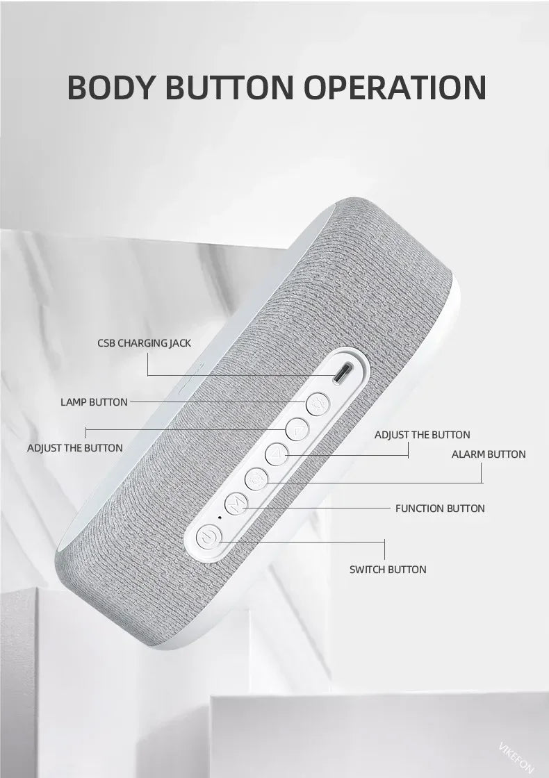 5-in-1 Wireless Charging Dock — Alarm Clock, Night Light & Thermometer