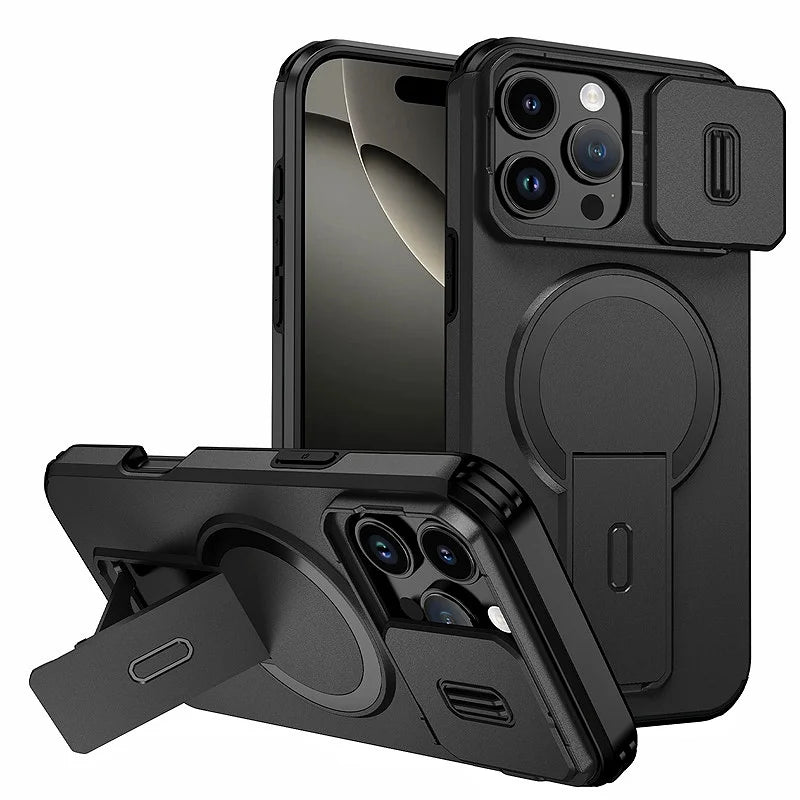 Camera Lens Protection iPhone Case with Magnetic Kickstand