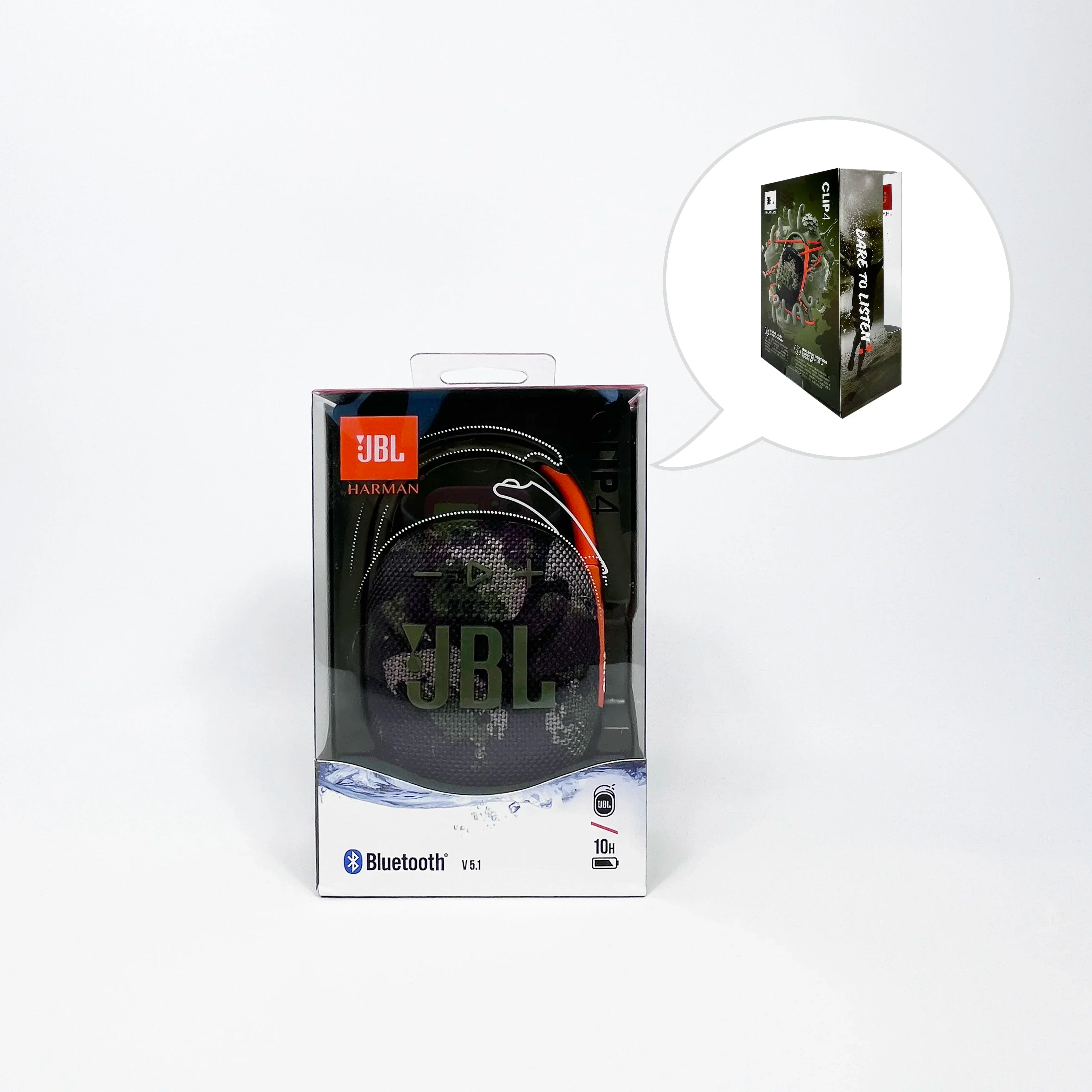 JBL Clip 4 Mini Bluetooth Speaker – IP67 Waterproof, Carabiner Clip, 10H Playtime