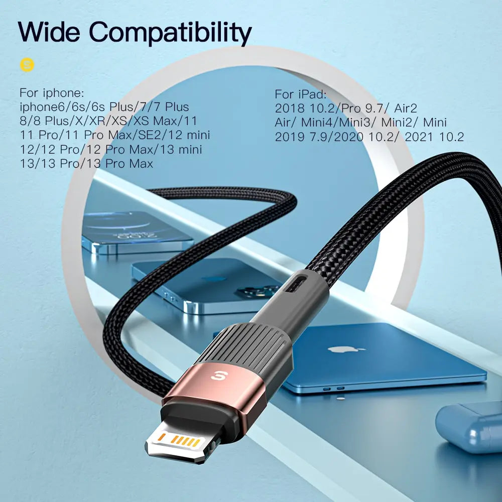 2.4A USB-A to Lightning Fast Charge Cable | Nylon Braided | iPhone & iPad