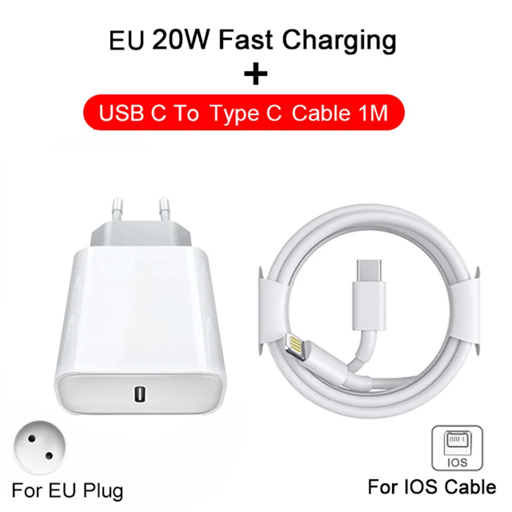 20W USB-C Fast Charger for iPhone 14 / 13 / 12 / 11 / X Series