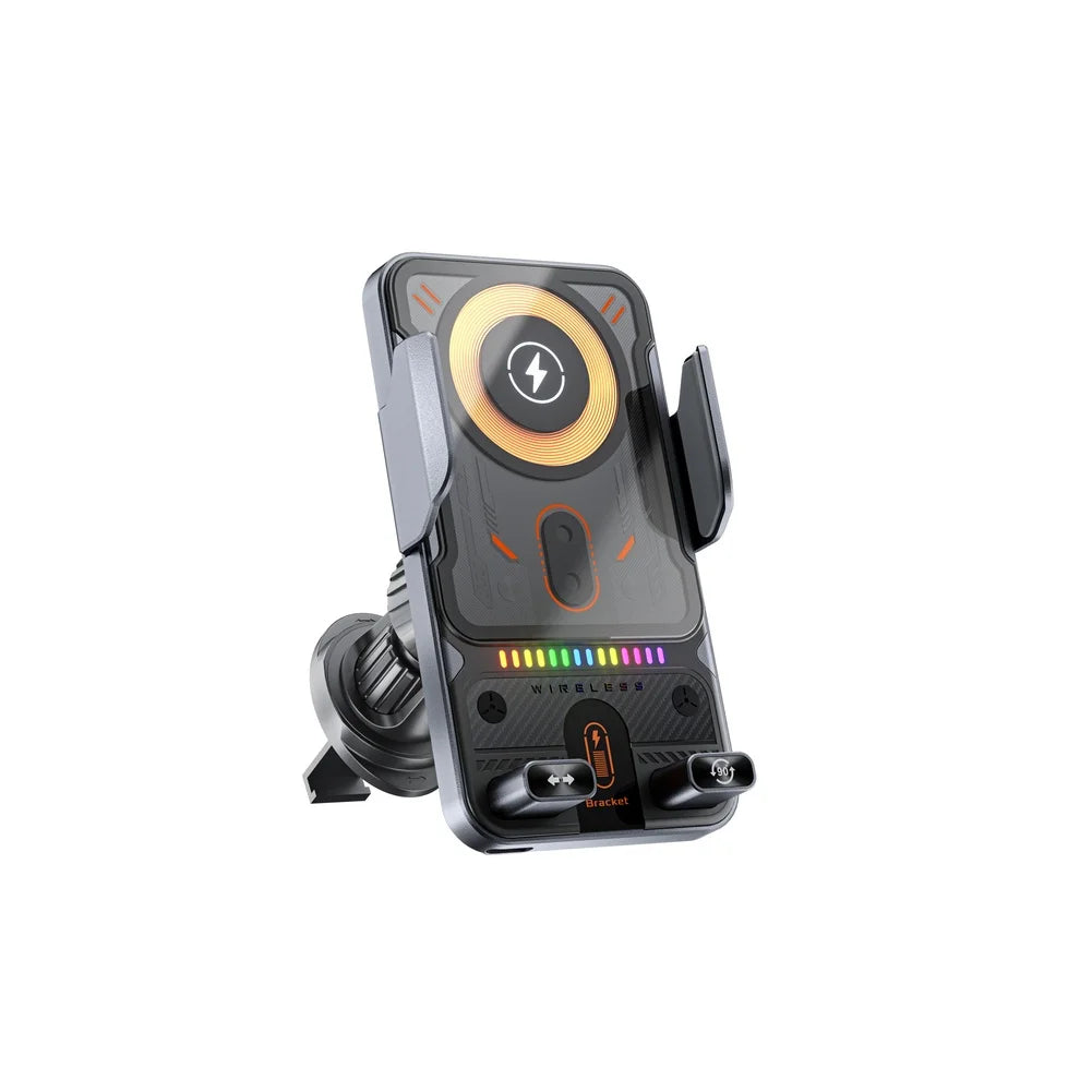 15W Auto-Clamping Wireless Car Charger — One-Button Mount & Release