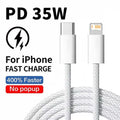 35W USB-C to Lightning Fast Charge Cable | Nylon Braided | iPhone & iPad