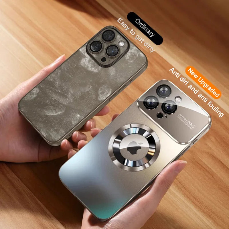 Luxury MagSafe Glass Camera iPhone Case | Magnetic Wireless Charging Cover