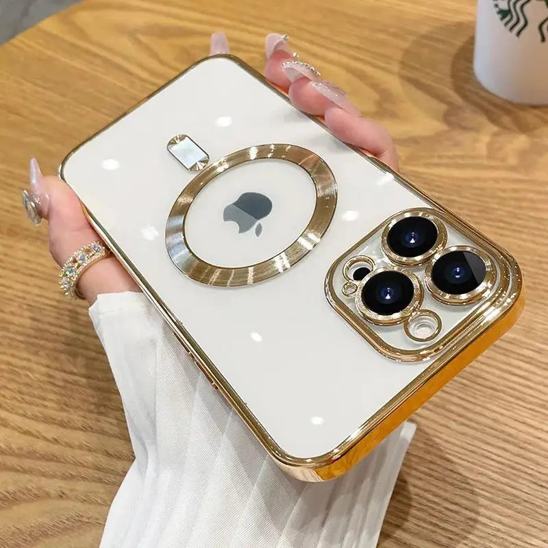 Magnetic Phone Case with Camera Lens Protector – MagSafe Compatible, Multi-Color