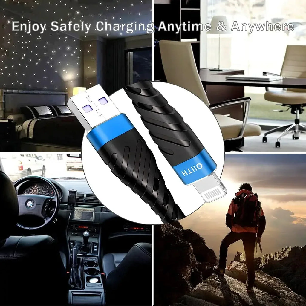 3A Fast Charging Lightning Cable for iPhone & iPad | Nylon Braided